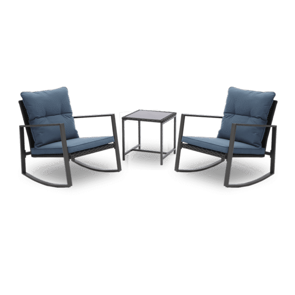Apricity Blue 3 Piece Bistro Rocking Chair Set
